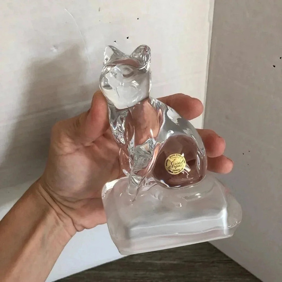 Vtg Cristal D’Arques Crystal Cat Figurine - Picture 9 of 9